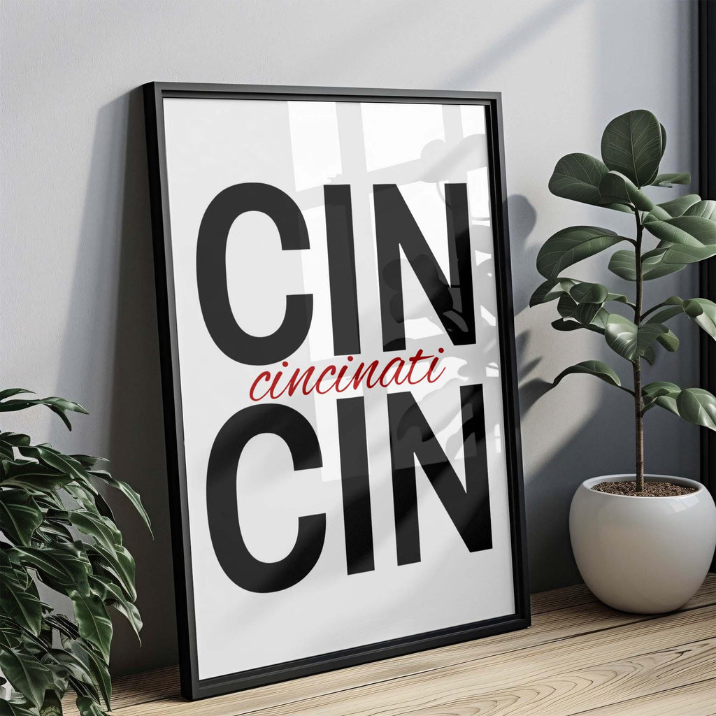 Cincinnati Skyline Print Modern - Cincinnati, Ohio, USA
