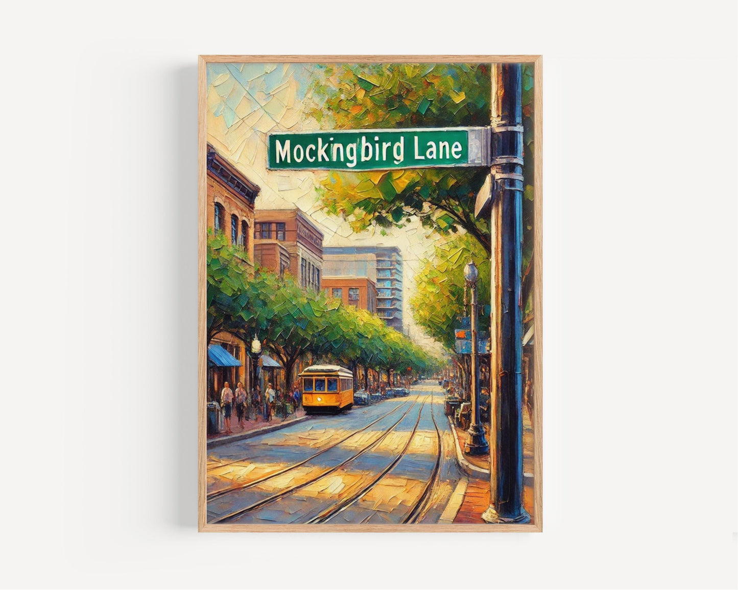 Mockingbird Lane Wall Art, Dallas Street Sign Print, Texas Home Decor, Travel Souvenir, Modern Cityscape, Gift for Dallas Lovers