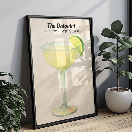 Daiquiri Cocktail Art Print | Martini Drink Illustration | Tropical Bar Decor | Vintage Style Liquor Artwork | Gift for Cocktail Lovers