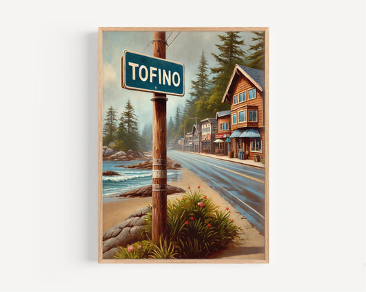 British Columbia Tofino Wall Art Print, Canada Travel Poster, Housewarming Gift, Coastal British Columbia Home Decor, Canadian Art Gift