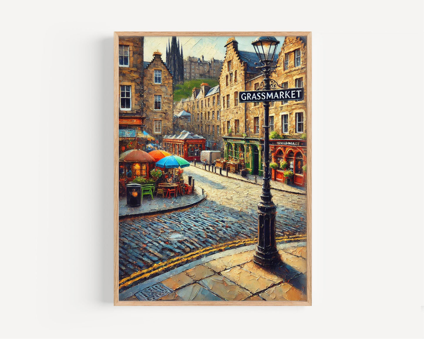 Edinburgh Grassmarket Wall Art - Scotland Travel Print & Poster, Housewarming Gift, Edinburgh Cityscape Artwork