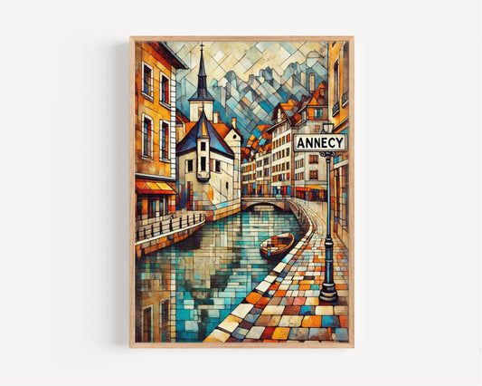 France Annecy Wall Art Print – Travel Poster, European Home Decor, French Souvenir, Housewarming Gift, France Travel Art, France Gift Idea