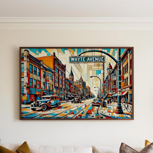 Whyte Avenue Wall Art Edmonton Print Alberta Travel Poster Housewarming Gift Alberta Art Decor