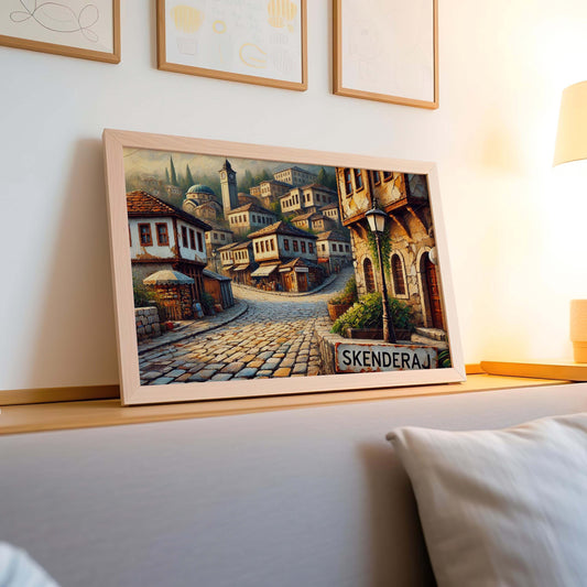 Skenderaj Art Wall Print - Kosovo Travel Poster, Europe City Gift, Housewarming Decor, Skenderaj Map Illustration, Unique Kosovo Artwork