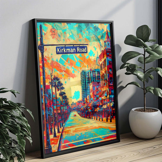 Kirkman Road Print – Orlando Wall Art, Florida Travel Poster, Travel Print Gift, Housewarming Decor, Florida Art for Home & Office