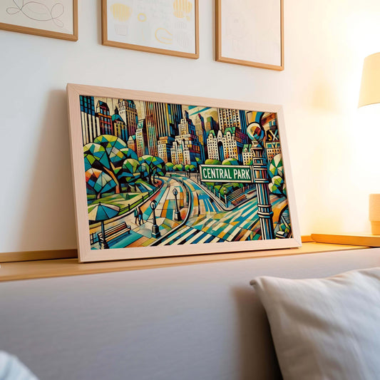 Central Park Print: Manhattan Wall Art, New York City Travel Poster, NYC Gift, Housewarming Decor, Urban Landscape Illustration