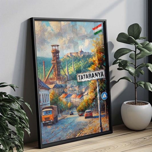 Tatabanya Art Wall Print - Tatabanya City Travel Poster, Hungary Wall Decor, Europe Housewarming Gift, Modern Minimalist Artwork