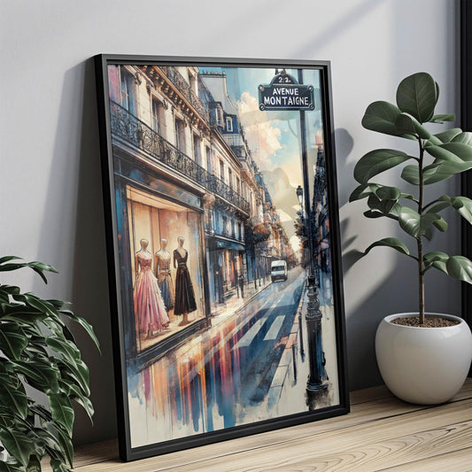 Paris Avenue Montaigne Wall Art, French Travel Print, Parisian Street Poster, Housewarming Gift, France Decor, Elegant Paris Home Art