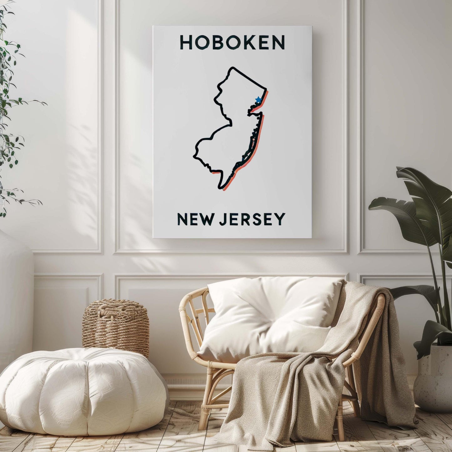 Hoboken Print Wall Art New Jersey City Travel Decor NJ Art Housewarming College Gift