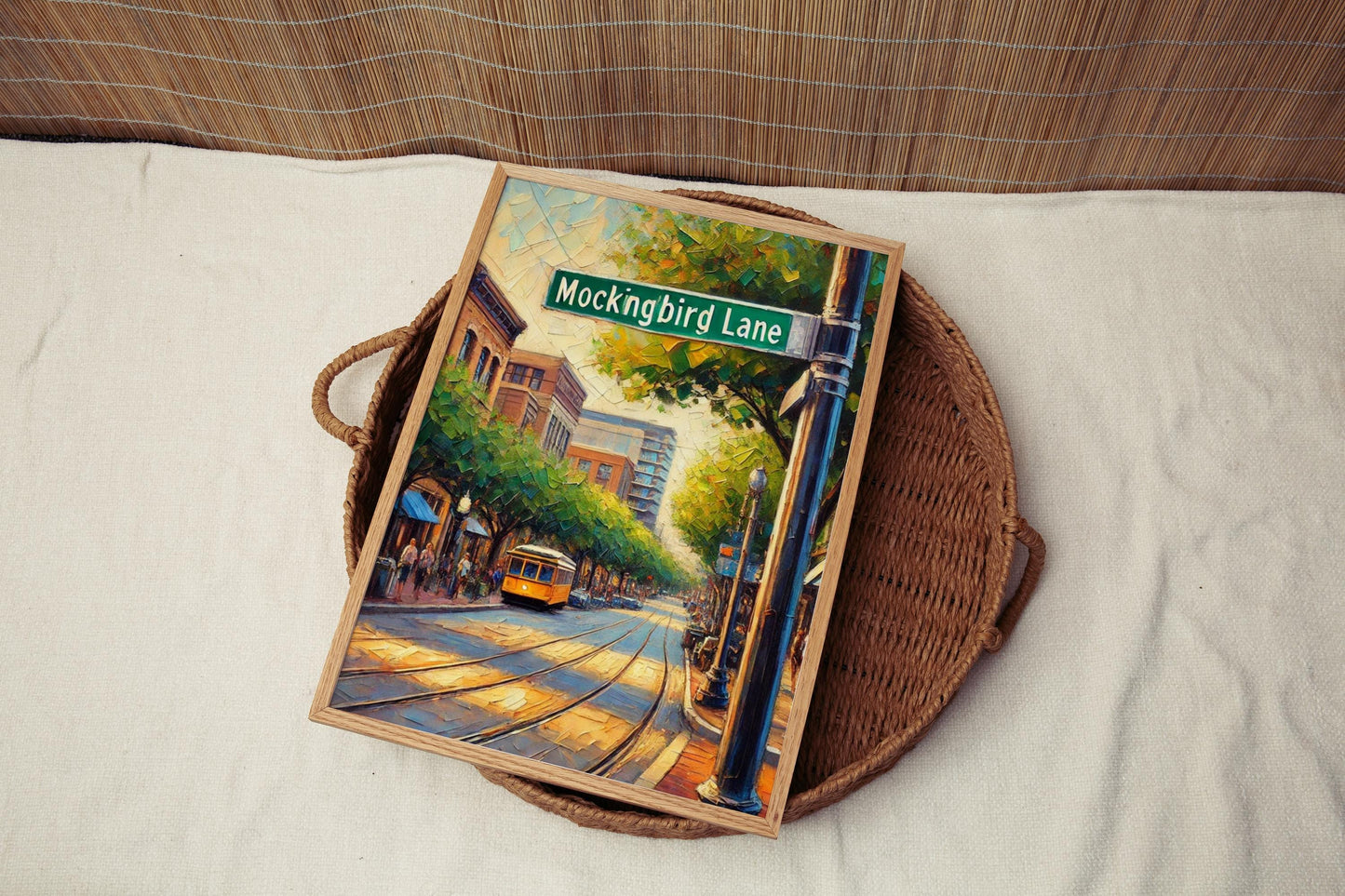 Mockingbird Lane Wall Art, Dallas Street Sign Print, Texas Home Decor, Travel Souvenir, Modern Cityscape, Gift for Dallas Lovers