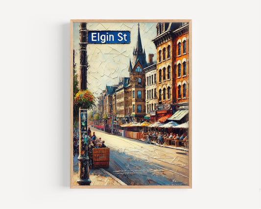 Ottawa Elgin Street Wall Art Print - Canadian Travel Poster, Ottawa Gift, Housewarming Decor, Canadian Art, Urban Cityscape Illustration