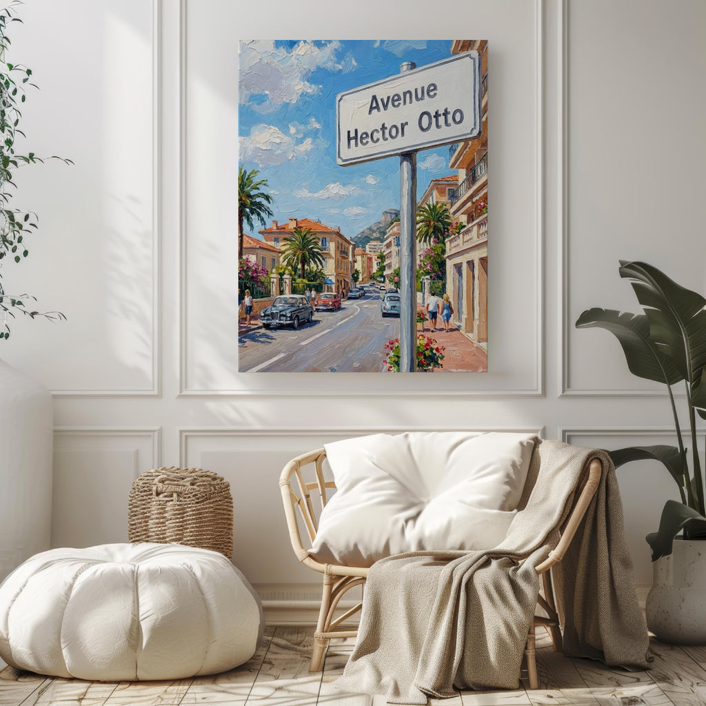 Avenue Hector Otto Wall Art Print: Monte Carlo Monaco Travel Poster