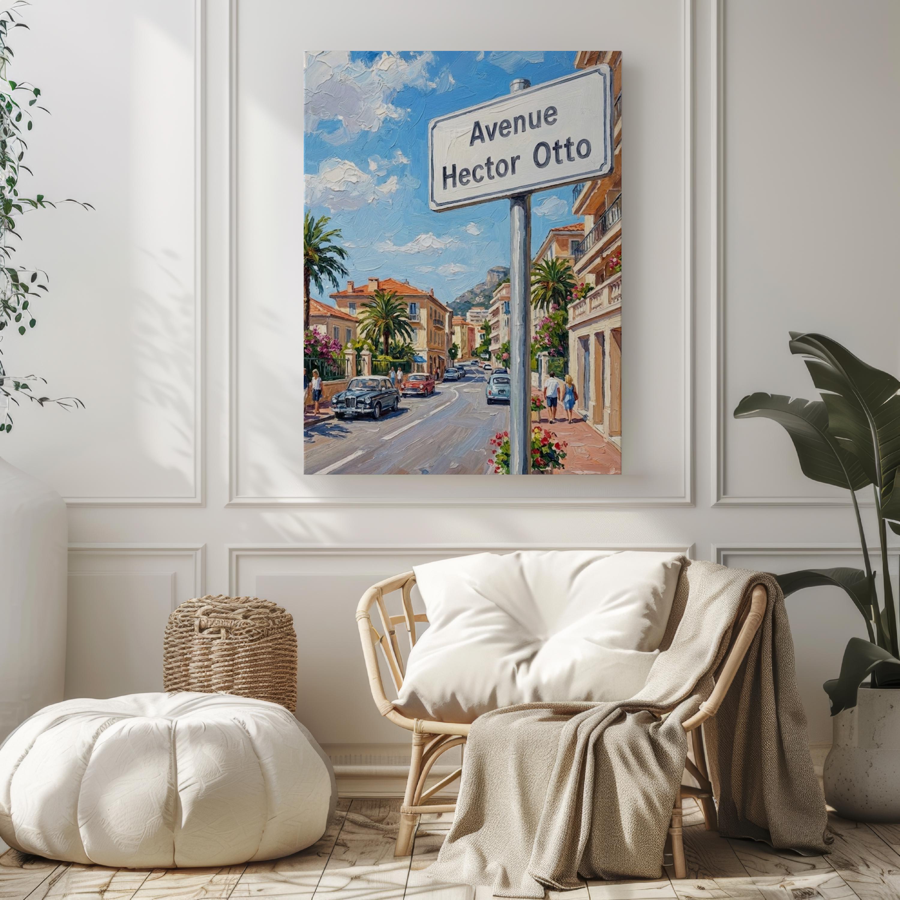 Avenue Hector Otto Wall Art Print: Monte Carlo Monaco Travel Poster