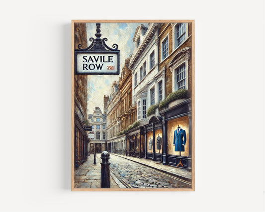 England Savile Row Wall Art Print - London Travel Poster, England Gift & Housewarming Artwork