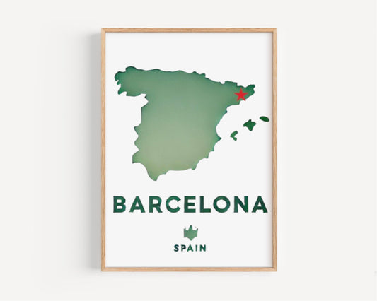 Barcelona Wall Art Print – Spain Travel Decor, Barcelona Gift, College Dorm Artwork, Housewarming & Home Decoration Poster