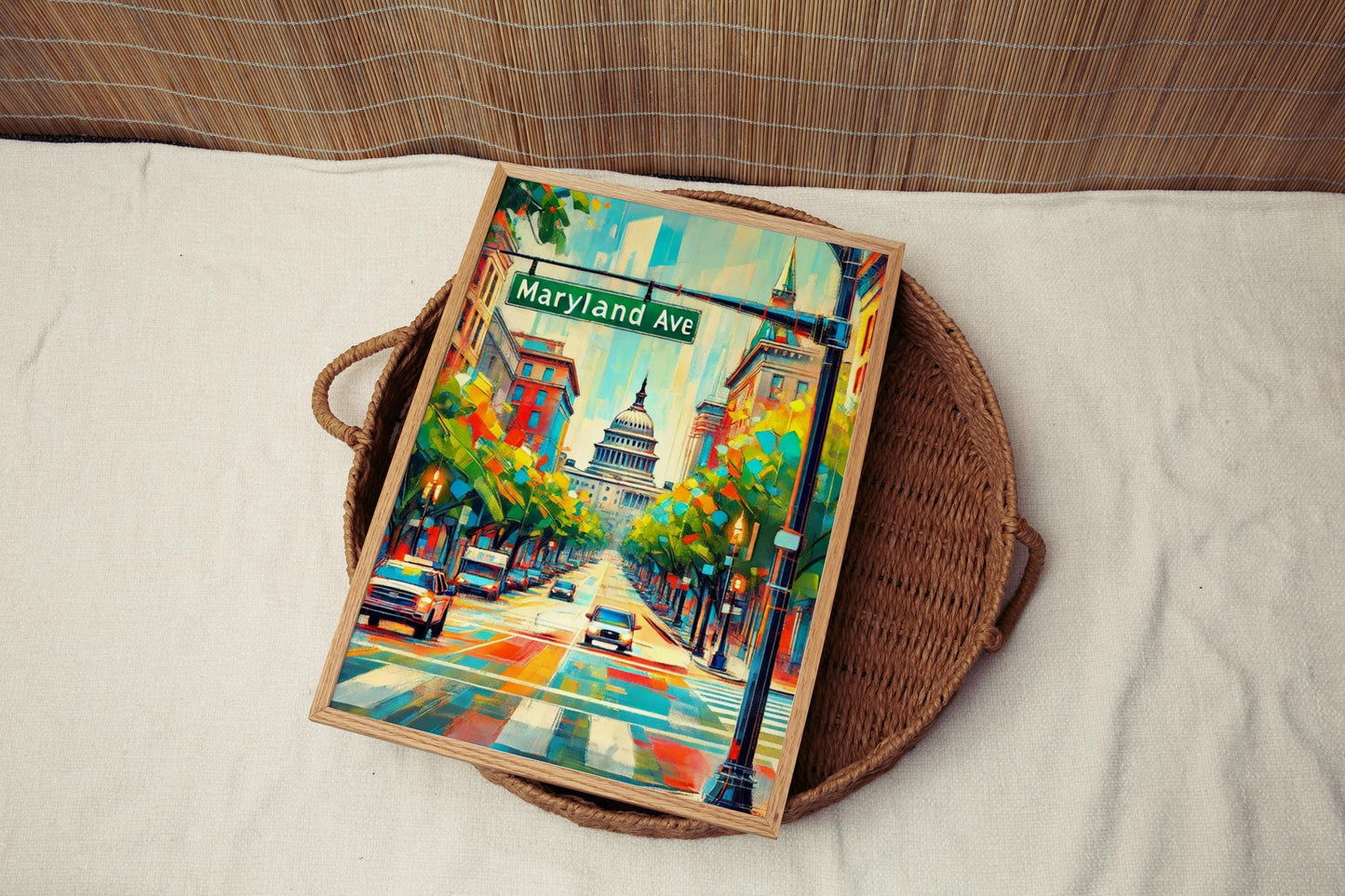 Washington DC Maryland Ave Wall Art Print, Travel Poster, USA Gift, Washington DC Home Decor, Housewarming Present, Maryland Avenue Artwork