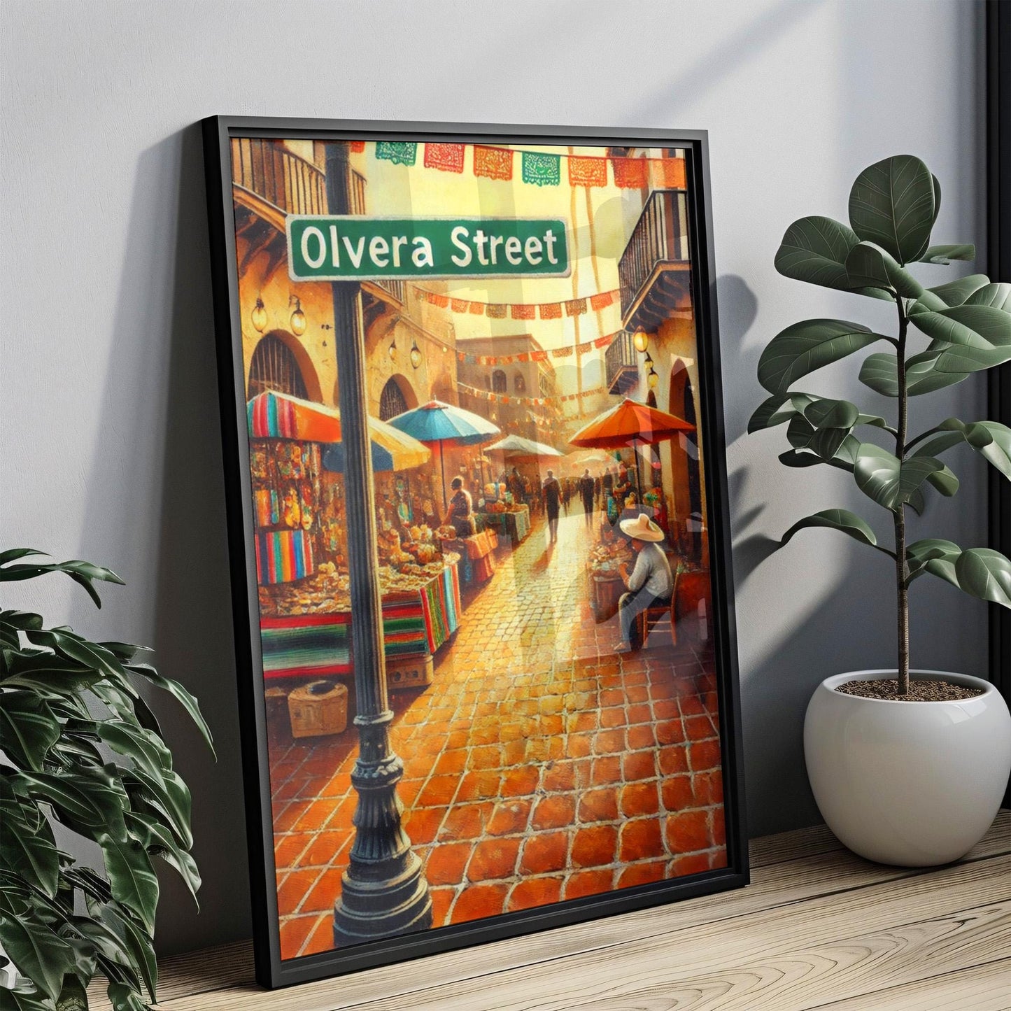 Olvera Street Wall Art | Los Angeles Travel Poster | California History Print | Latinx Culture Gift | Vibrant Souvenir | Fine Art Paper