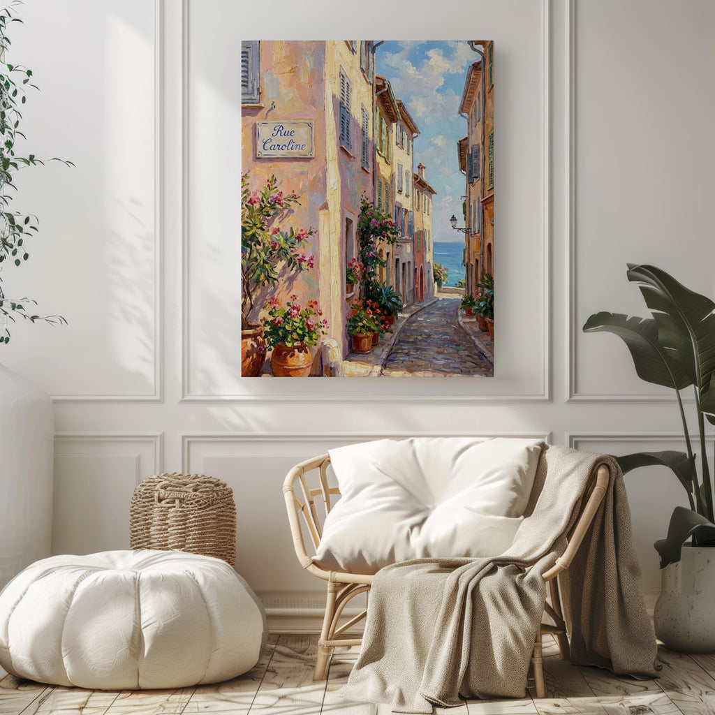 Rue Caroline Wall Art Print: Monte Carlo Monaco Travel Poster
