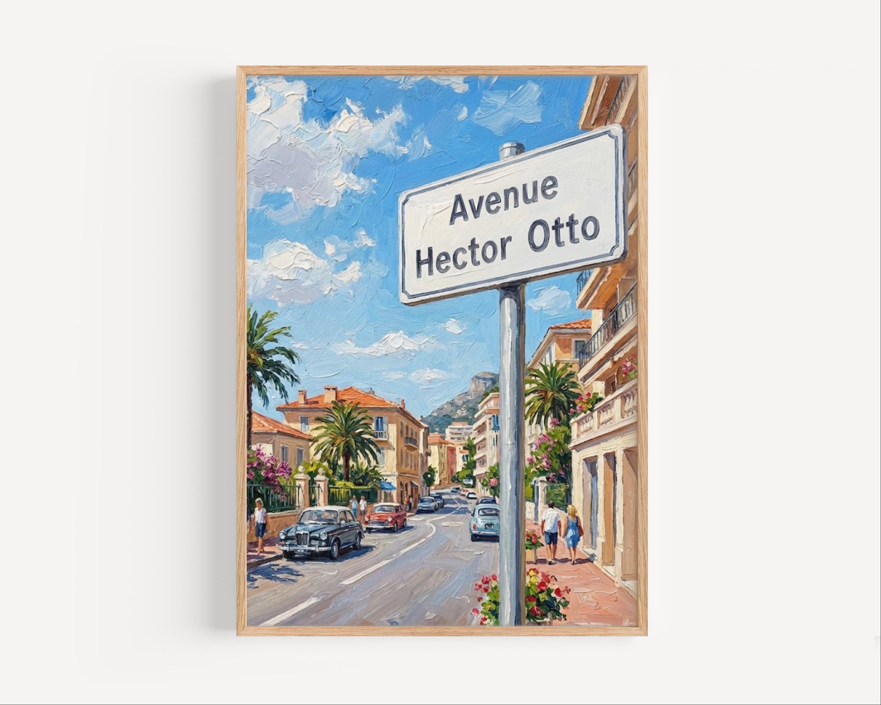 Avenue Hector Otto Wall Art Print: Monte Carlo Monaco Travel Poster