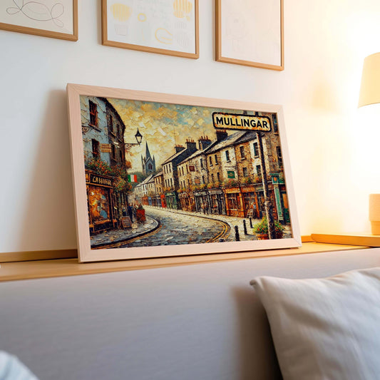 Mullingar Art Print, Ireland City Travel Poster, European Wall Art, Housewarming Gift, Mullingar Ireland Map, Home Decor, Unique Travel Gift