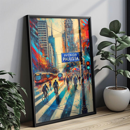 Avenida Paulista Wall Art Print - São Paulo Brazil Travel Poster, Brazil Art Gift, Modern Home & Housewarming Decor