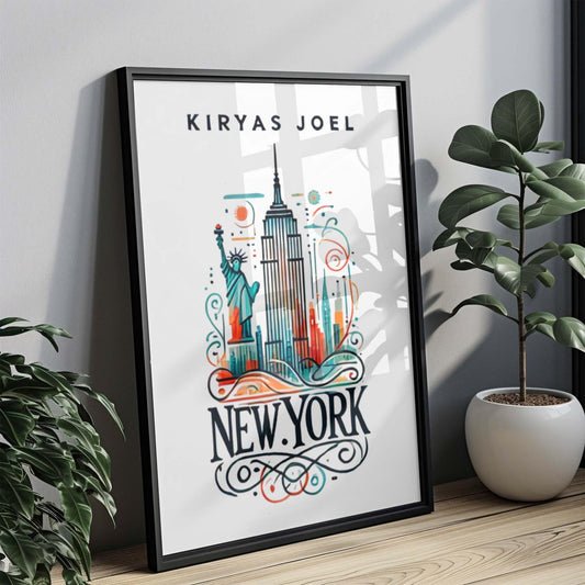 Kiryas Joel Print - New York City Wall Art, Travel Decor, Housewarming & College Gift, Unique NY Map Poster for Home or Office