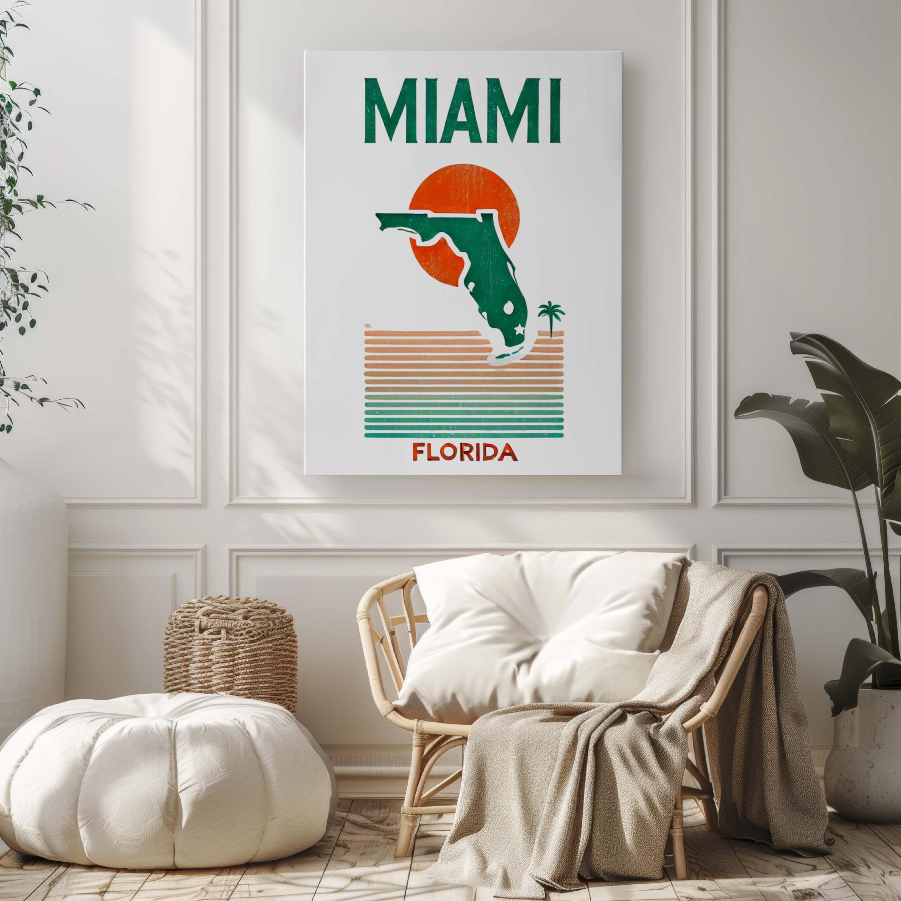 Miami Wall Art Colorful - Miami, Florida, USA