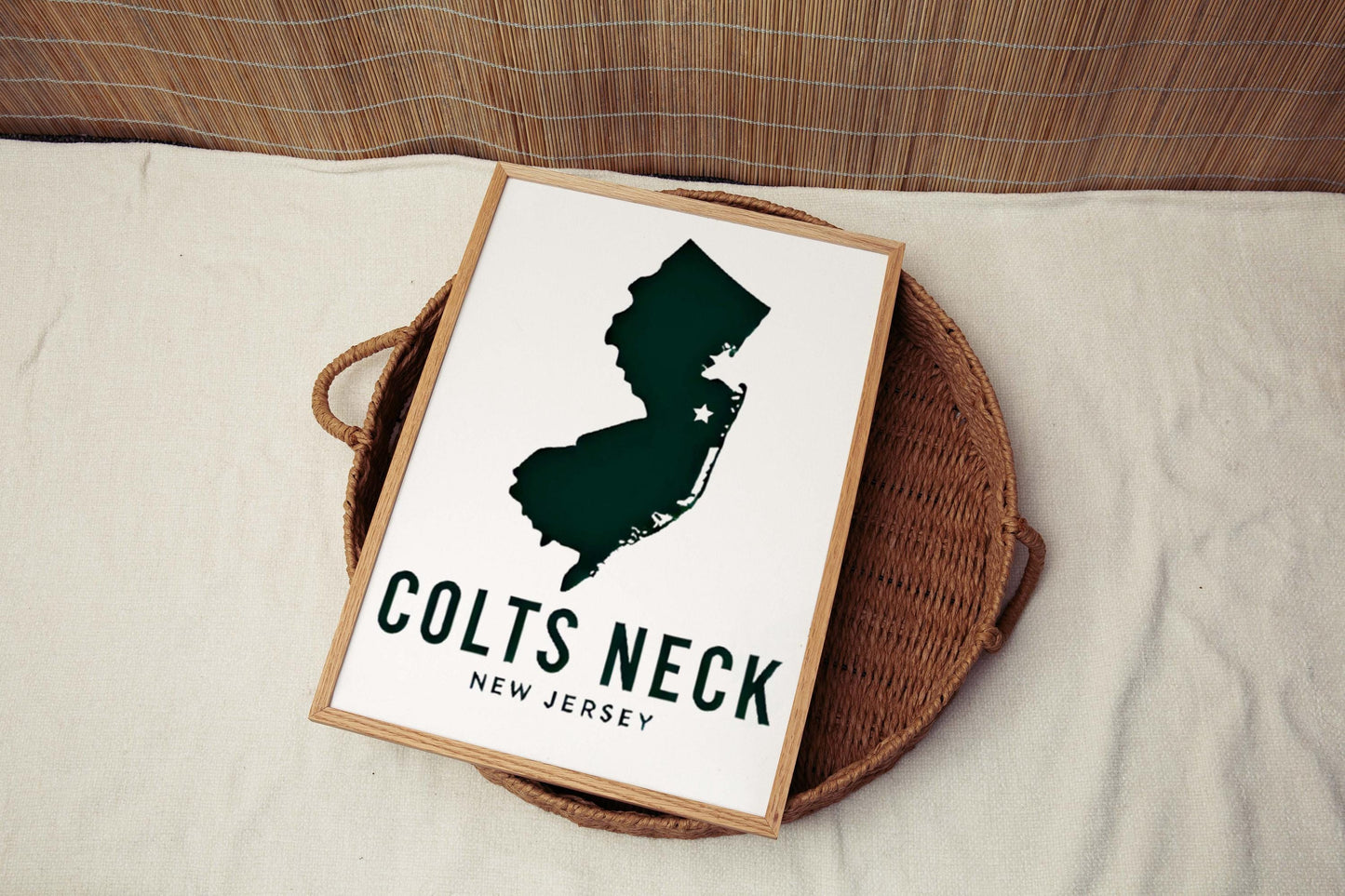 Colts Neck Print New Jersey Wall Art Map Travel Decor NJ Gift Housewarming College Room Decor