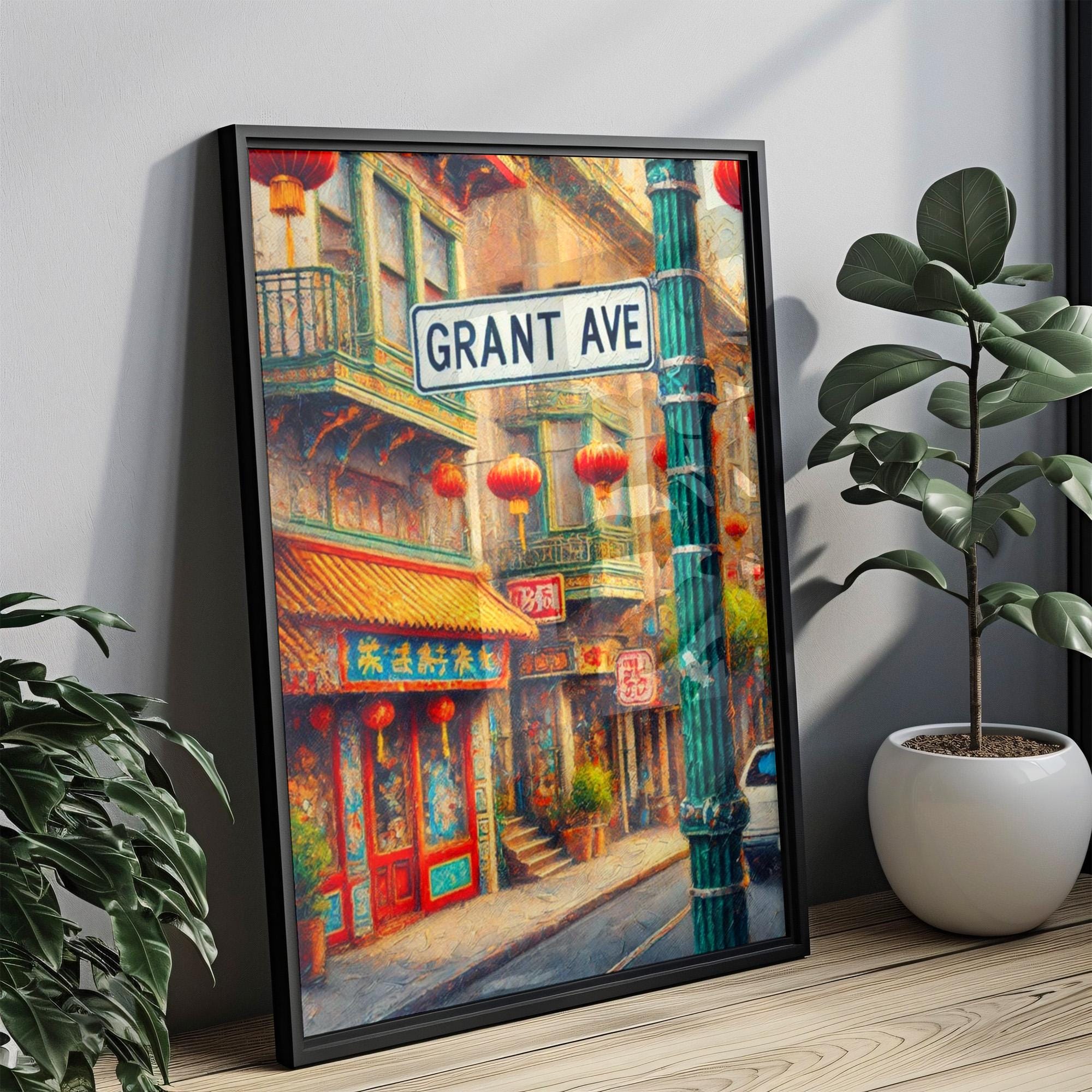 San Francisco Chinatown Print: Grant Avenue Street Sign, California Art