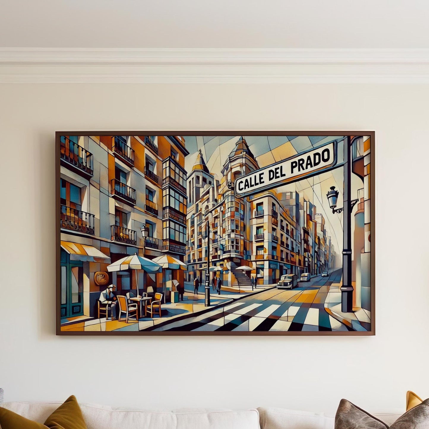 Calle del Prado Wall Art Print - Madrid Travel Poster, Spain Souvenir, Housewarming Gift, Elegant Street Map Decor
