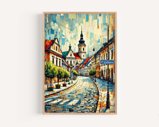 Prostejov Art Print - Czech Republic Travel Poster, City Wall Art, Housewarming Gift, Modern Prostejov Decor