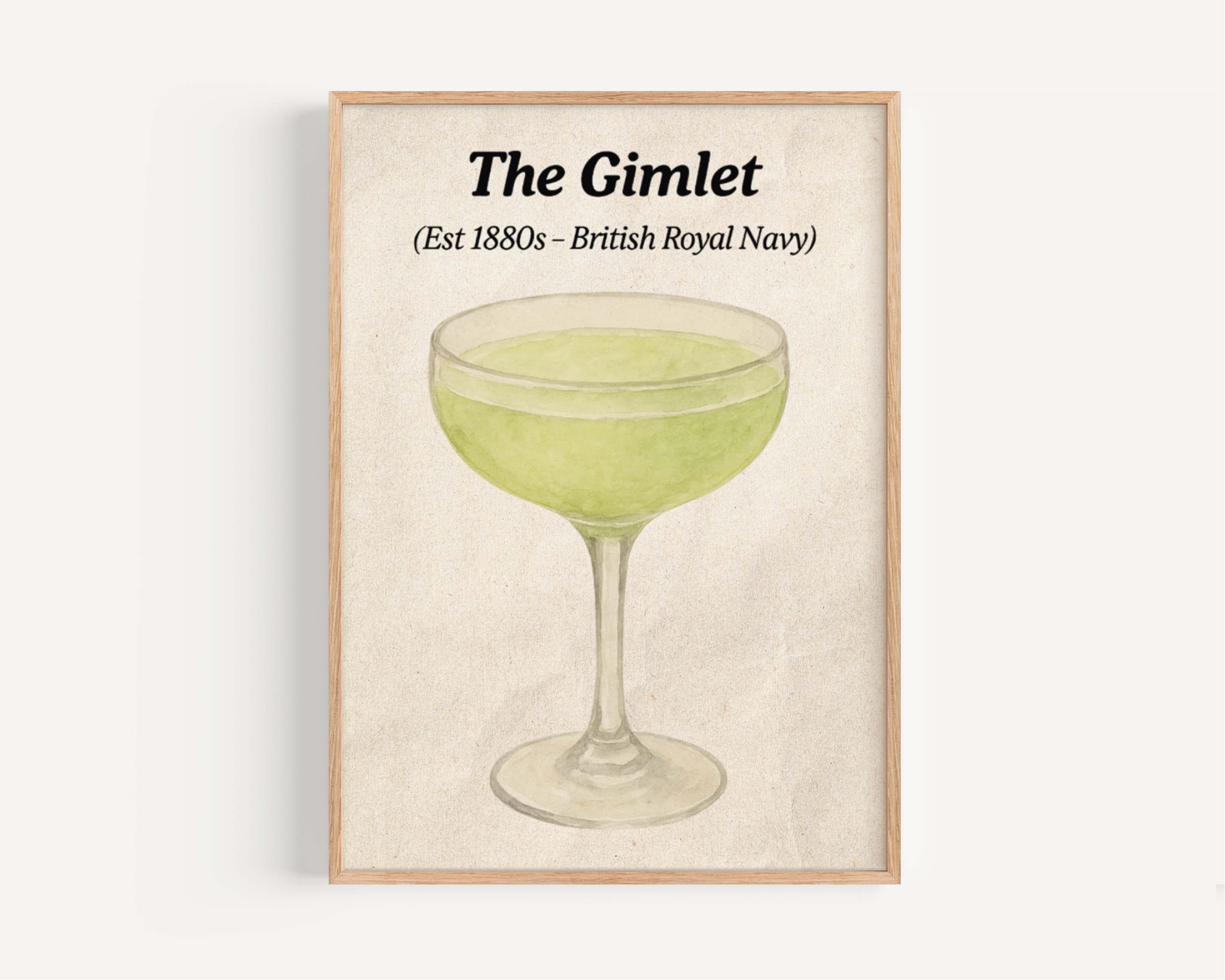 Gimlet Cocktail Poster Prohibition Era