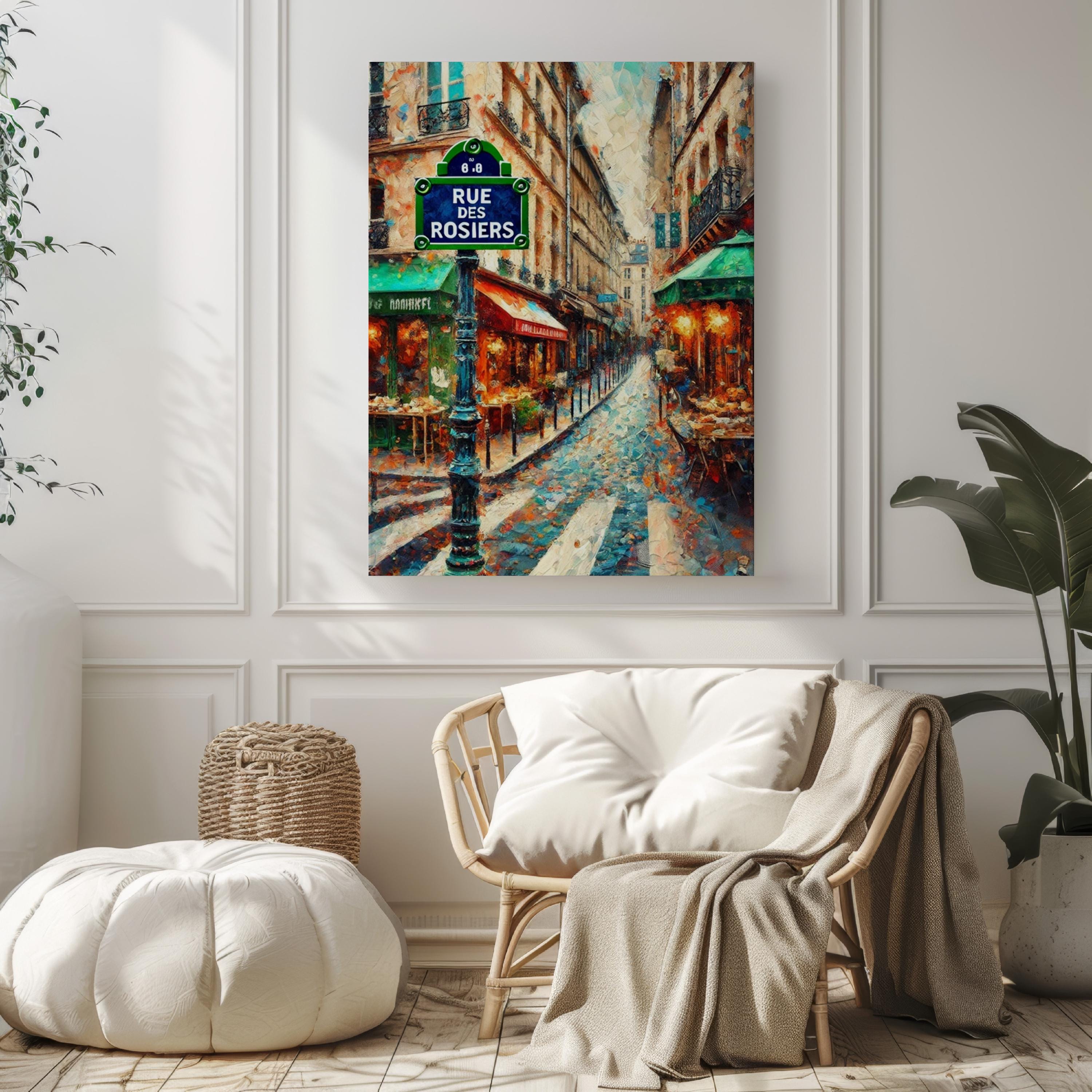 Rue des Rosiers Wall Art, Paris Street Sign Print, France Travel Poster, French Cityscape Art, Marais District Decor, Personalized Gift