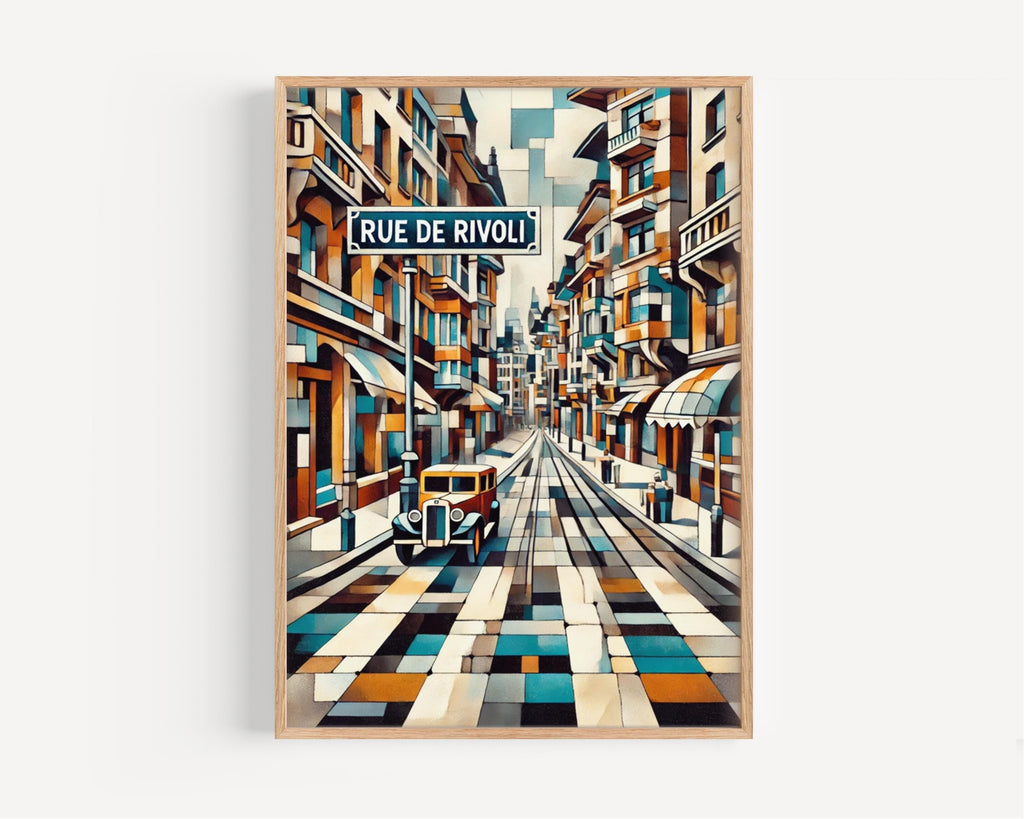 Paris Rue de Rivoli Wall Art - Elegant Travel Print, France Gift, Parisian Home Decor, Travel Poster, Housewarming & France Artwork