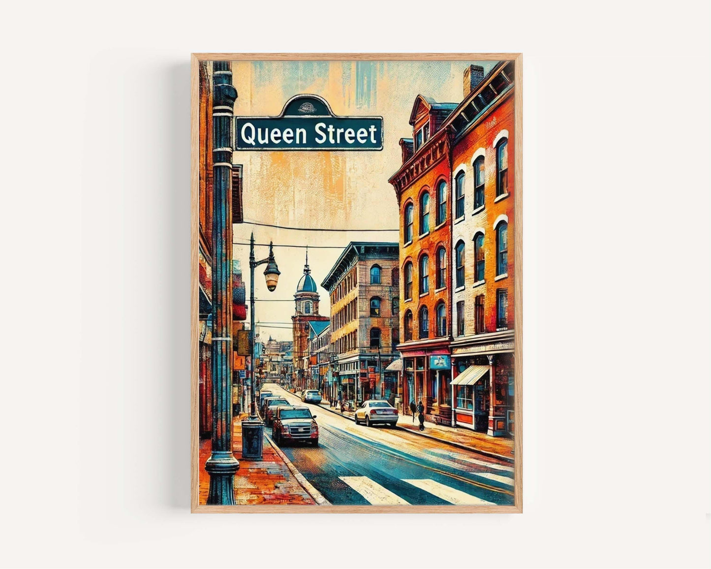 Queen St Print Lancaster Wall Art, Pennsylvania Travel Poster, Housewarming Gift, Lancaster Artwork, Queen Street Home Decor