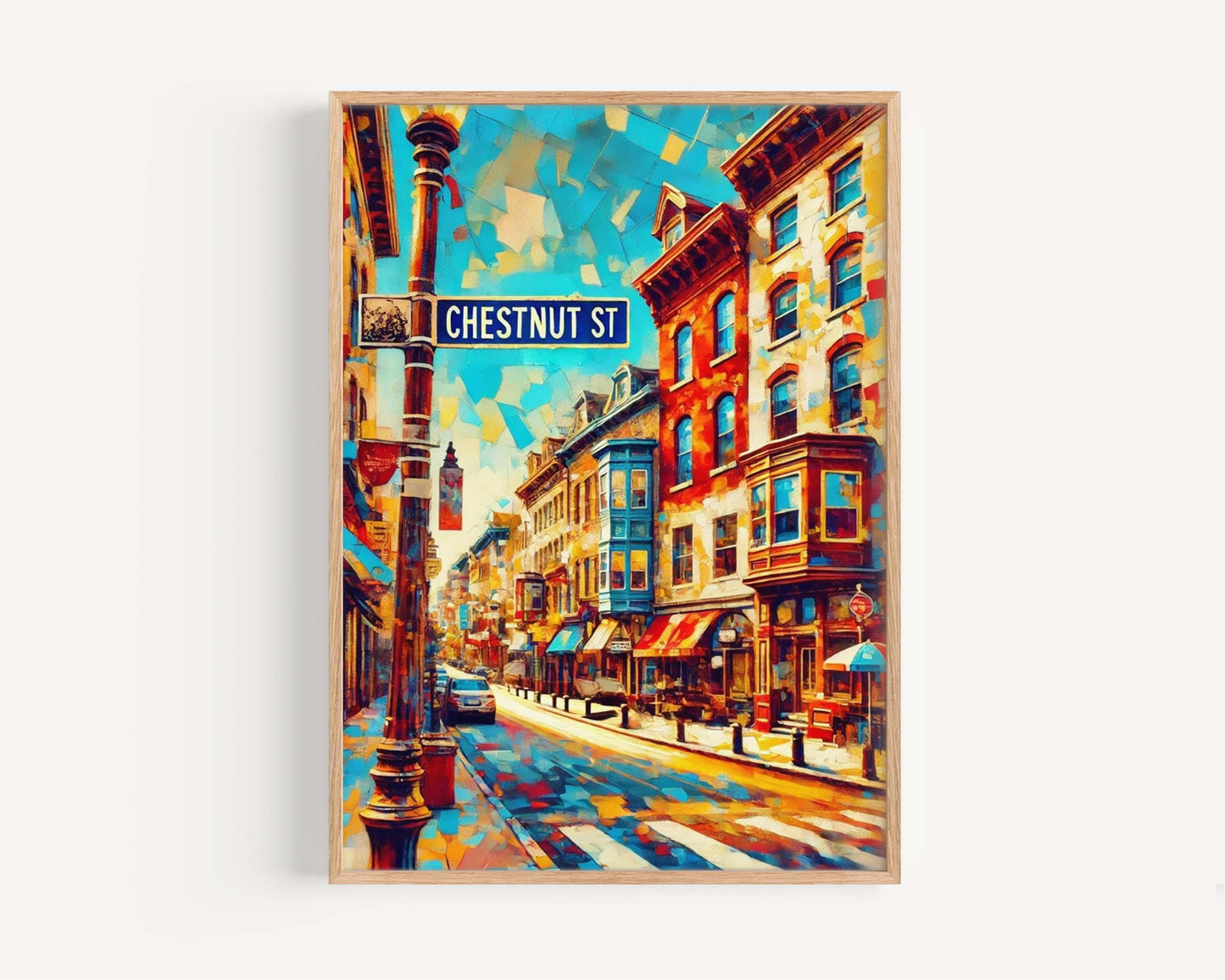 Chestnut St print Philadelphia Wall Art Travel Poster Philly Gift Pennsylvania Housewarming Decor