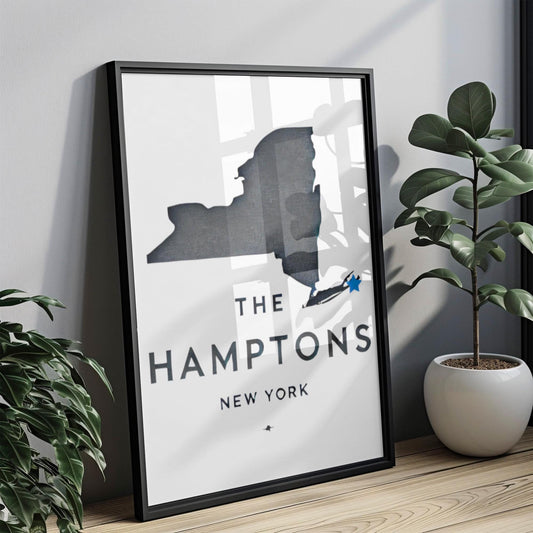 New York Hamptons Wall Art Print, Travel Home Decor, NY Gift & Housewarming Present, College Dorm Room Decoration