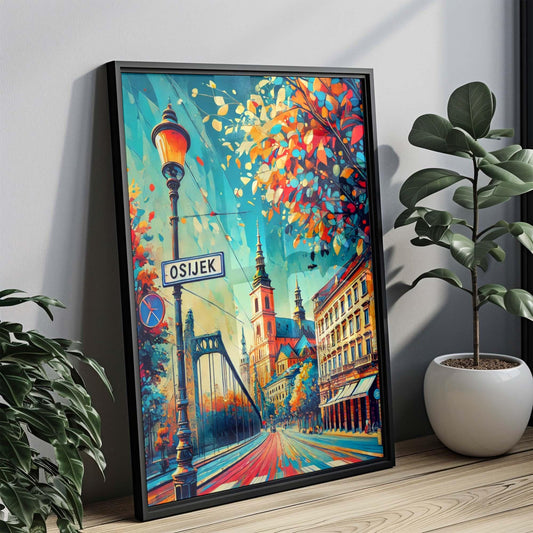 Osijek Art: Croatian City Wall Print, Travel Poster & Housewarming Gift, Europe Home Décor, Osijek Travel Art