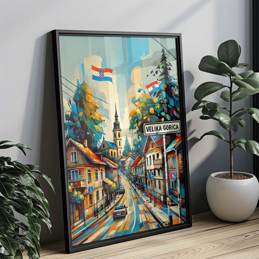 Velika Gorica Print – Croatian City Wall Art, Travel Poster, Housewarming Gift, Velika Gorica Travel Decor, Croatia Map Art