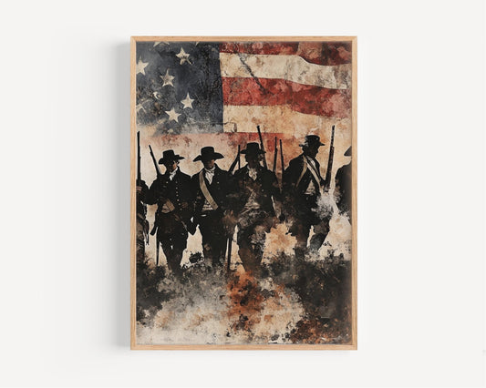 American War Abstract USA Wall Art Patriotic United States Poster American Independence Decor