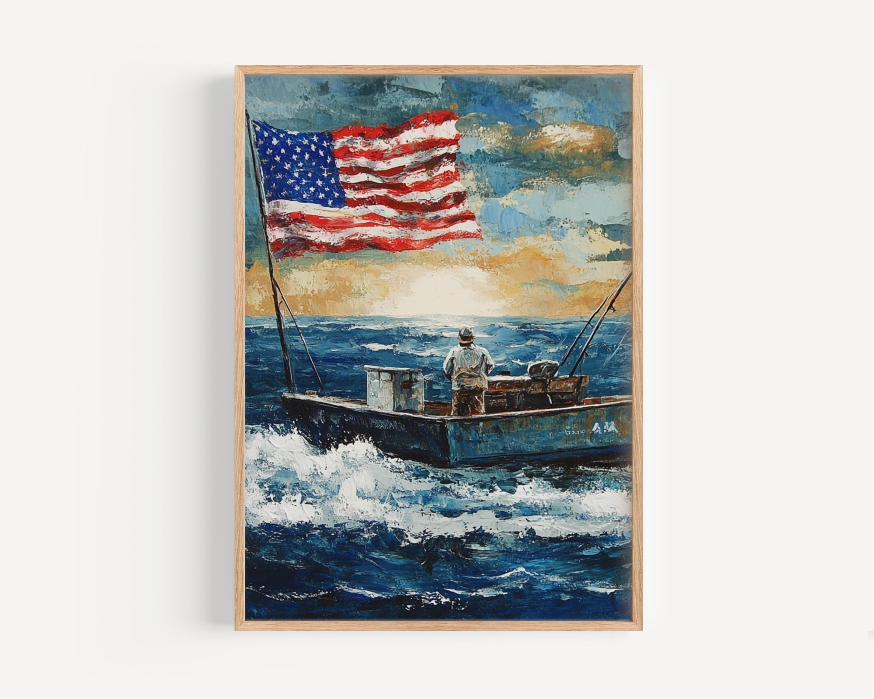 Fishing Patriotic Poster - United States