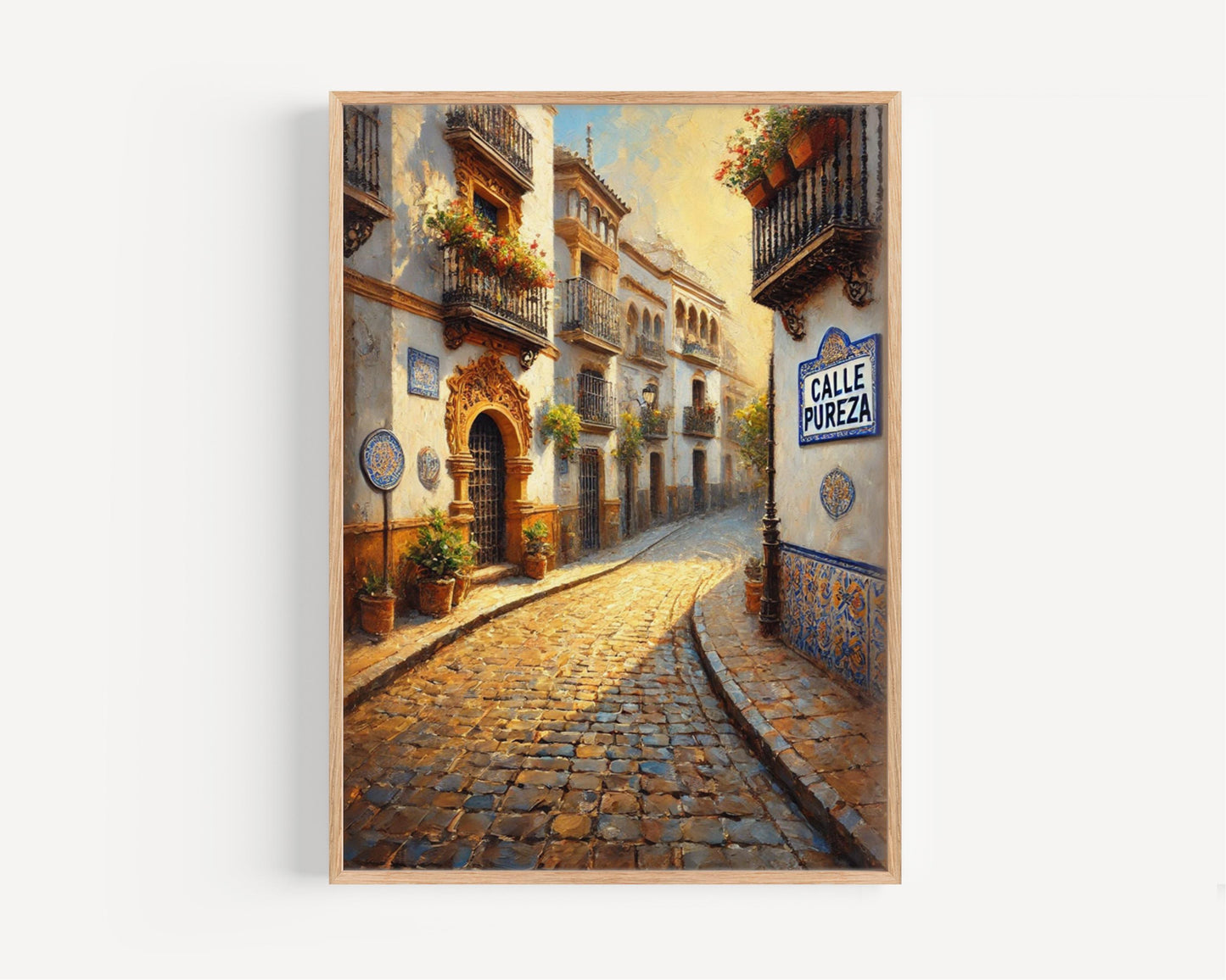 Calle Pureza Seville Print: Vibrant Spain Travel Poster