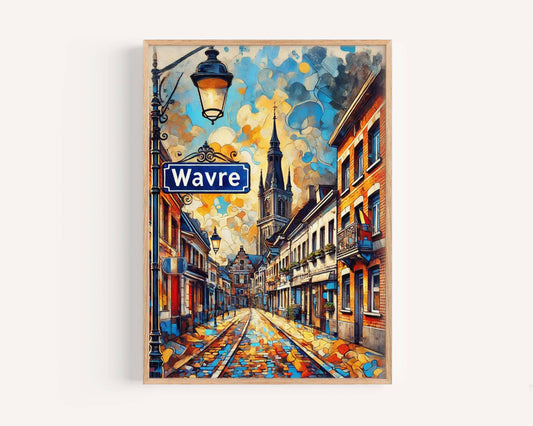 Wavre Art Belgium Wall Print Travel Poster – European City Gift, Housewarming Decor, Modern Urban Artwork