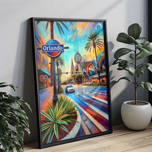 Orlando Wall Art Print - Florida Travel Poster, Housewarming Gift, USA Souvenir & Florida Decor for Home or Office