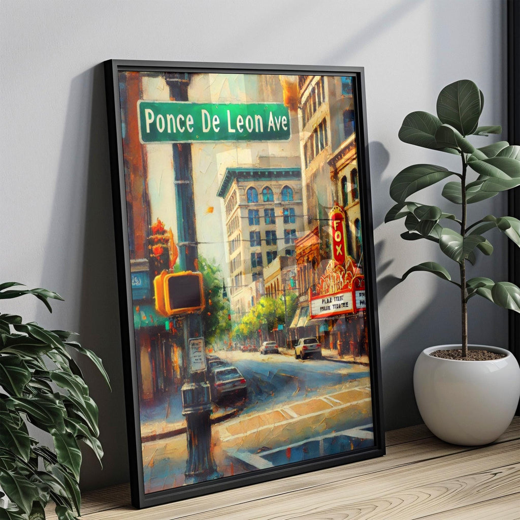 Ponce De Leon Ave Cityscape Print - Atlanta, Georgia, USA