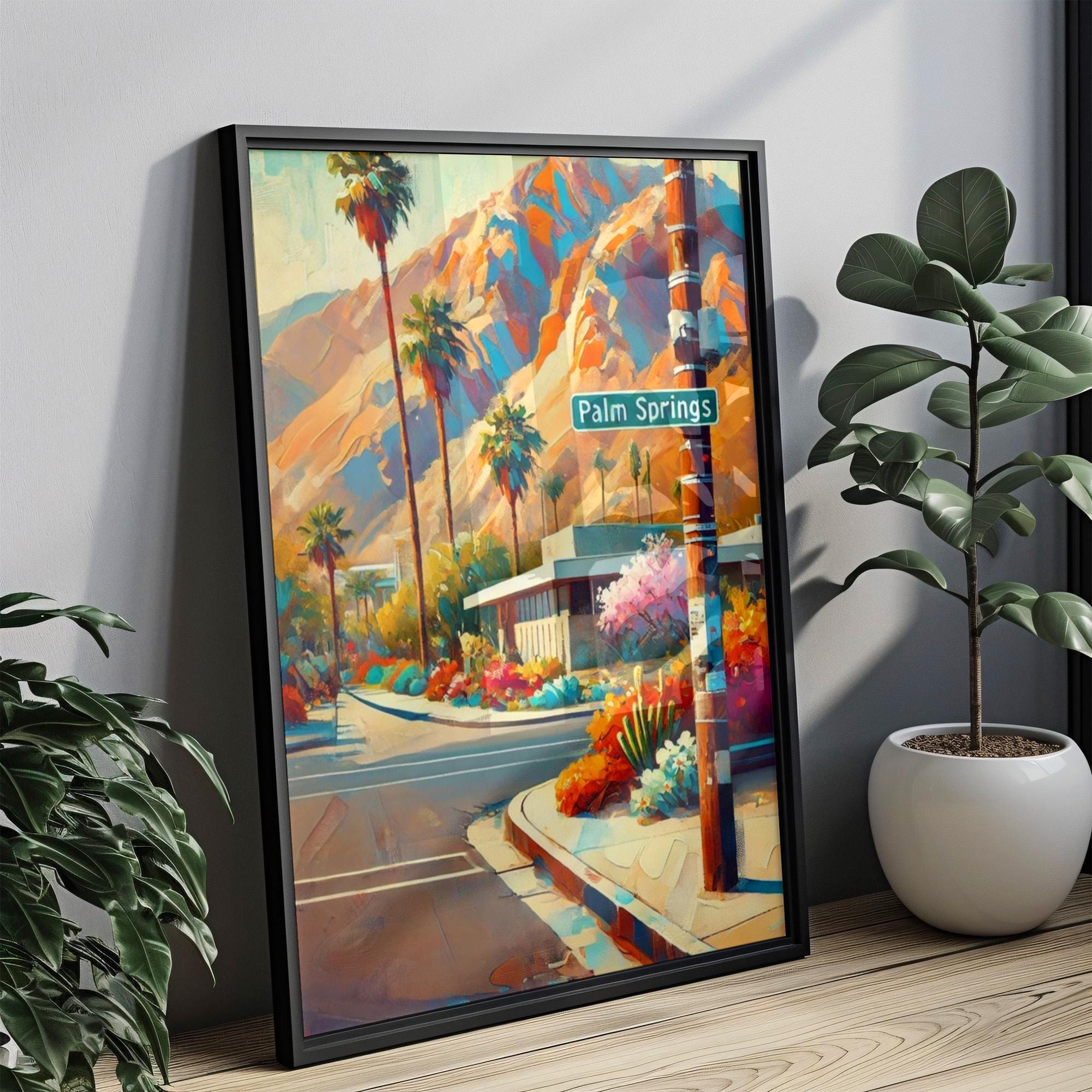 Palm Springs Retro Wall Art - Palm Springs, California, USA