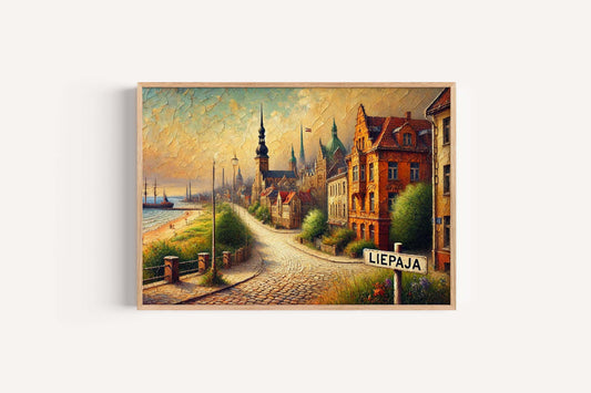 Liepaja Latvia Art Print: Baltic Seaside Town, Coastal Decor
