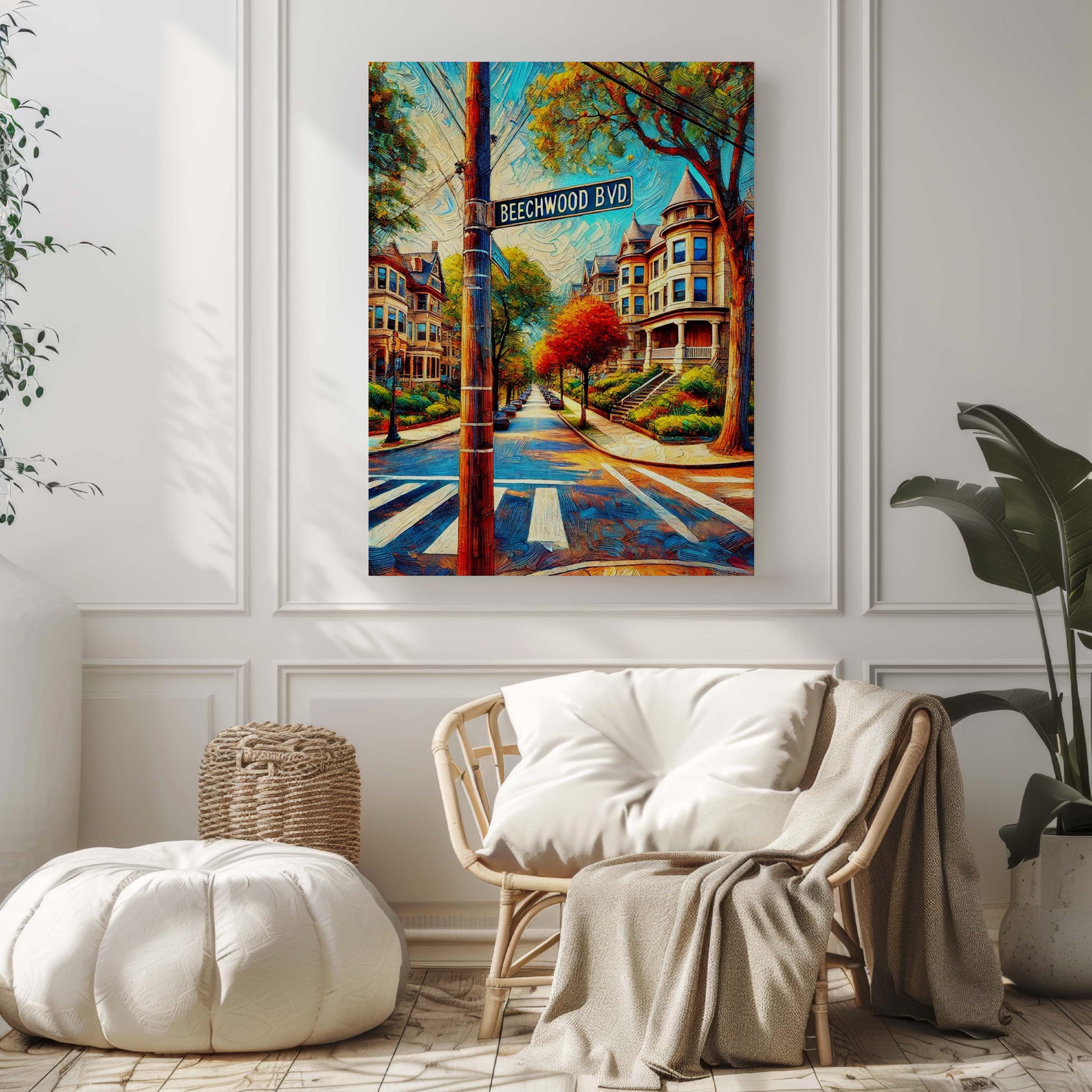 Beechwood Boulevard Wall Art - Pittsburgh, Pennsylvania, USA