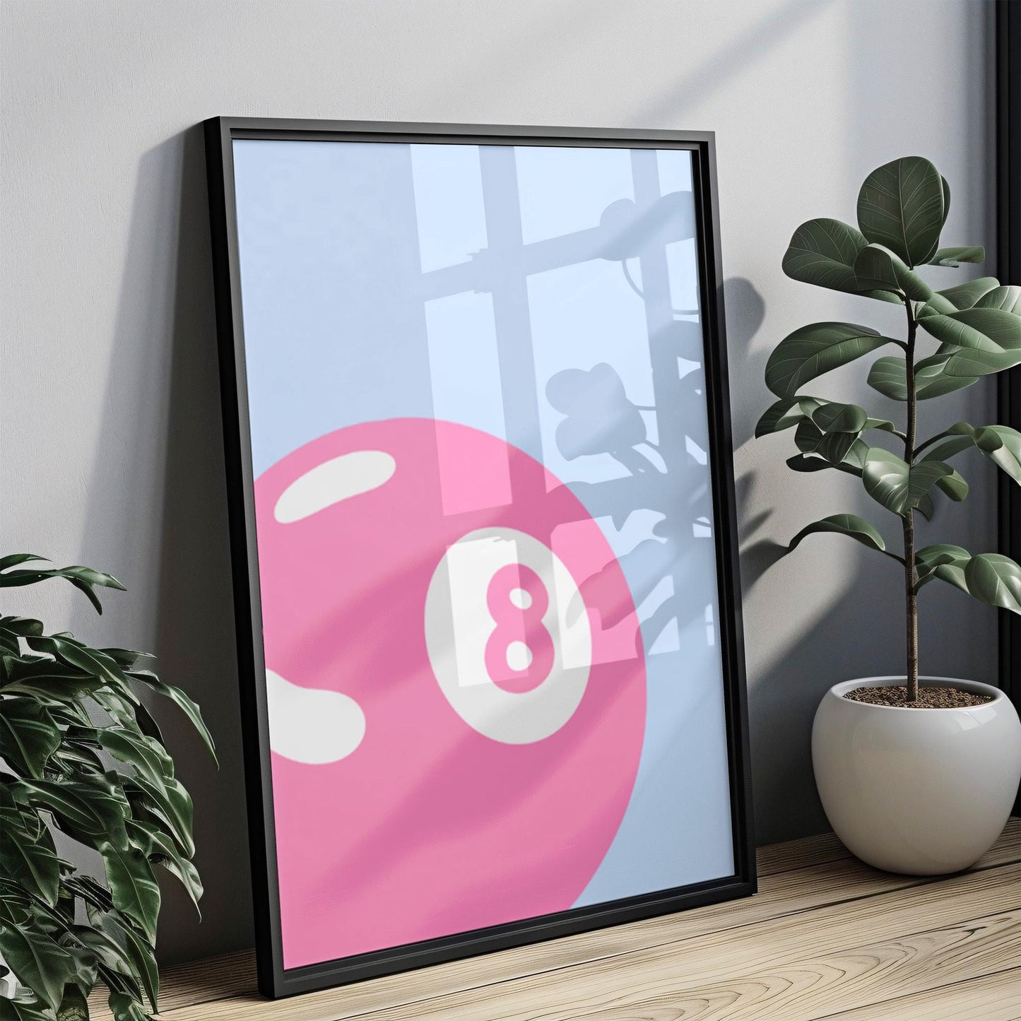 Wall Art 8 Ball Print for College Dorm, Travel & Home Decor, Unique Housewarming Gift, Retro Game Room Wall Artwork