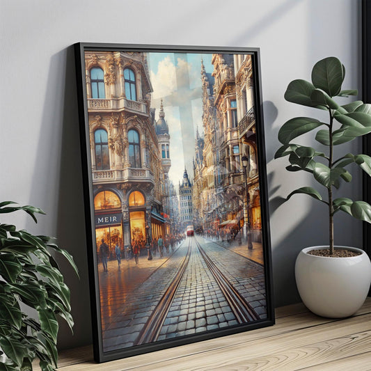 Belgium Wall Art Meir Print Travel Poster European Decor Belgium Gift Housewarming Souvenir Travel Print